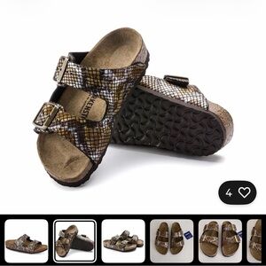 NWT Birkenstock Arizona Snake-Effect Sandals